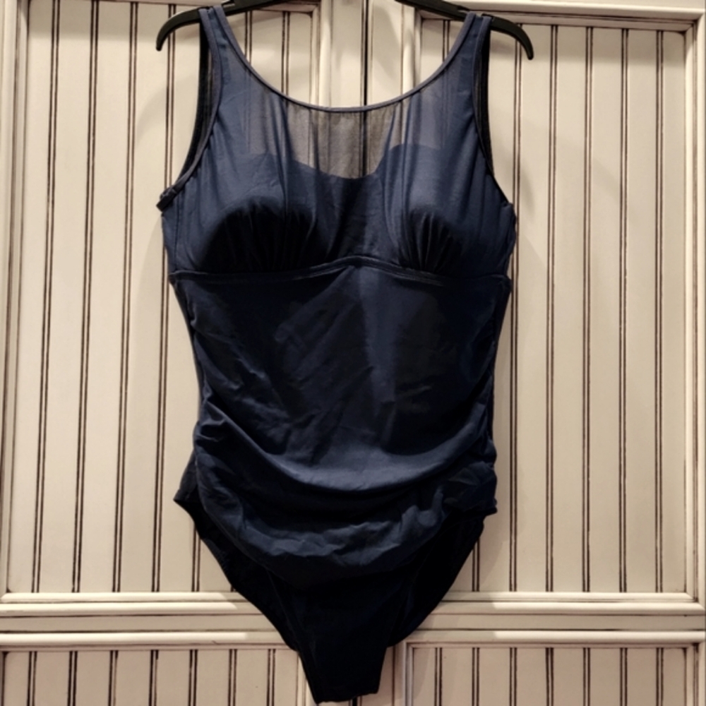 Merona Navy One Piece Swimsuit Size XL